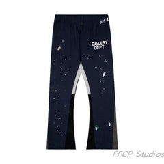 Gallery Dept. Paint Splatter Contrast Panel Sweatpants - Navy Blue