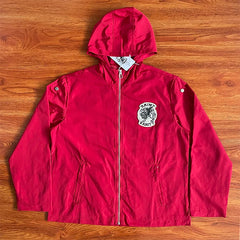 SAINT VANITY Embroidered Rivet Sports Style Casual Windbreaker - Red