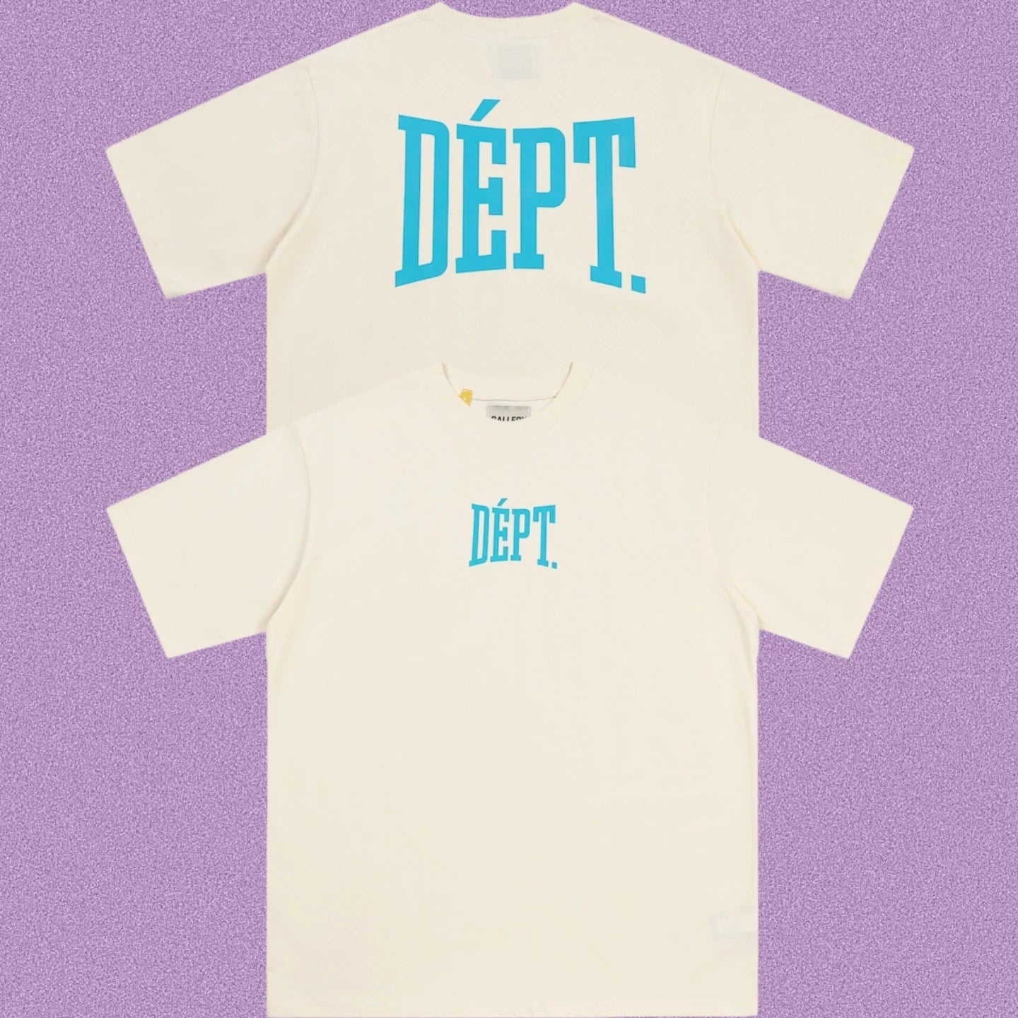Gallery Dept. Arch Logo Short Sleeve T-Shirt - Cream/Cyan