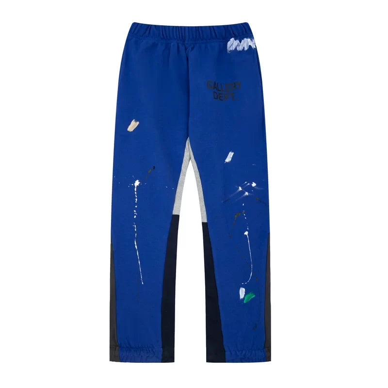 Gallery Dept. Paint Splatter Contrast Panel Sweatpants - Royal Blue