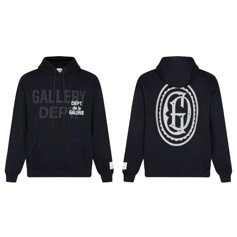 Gallery Dept. "GD Multi Logo" Hoodie – Black Oversized Streetwear