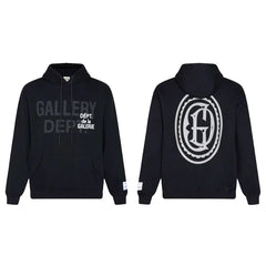 Gallery Dept. "GD Multi Logo" Hoodie – Black Oversized Streetwear