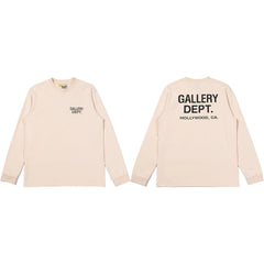 Gallery Dept. Hollywood Logo Long Sleeve T-Shirt - Beige/Oatmeal