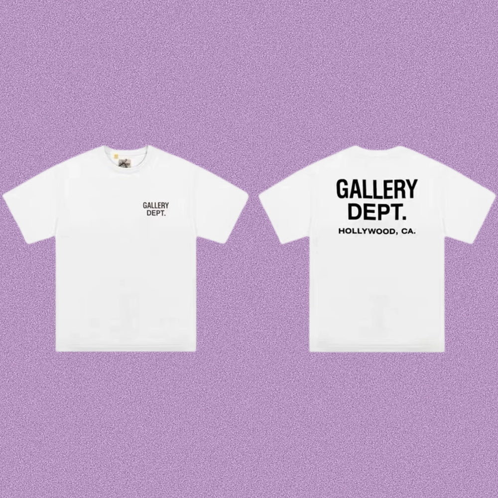 Gallery Dept. Hollywood Logo Short Sleeve T-Shirt - White/Black