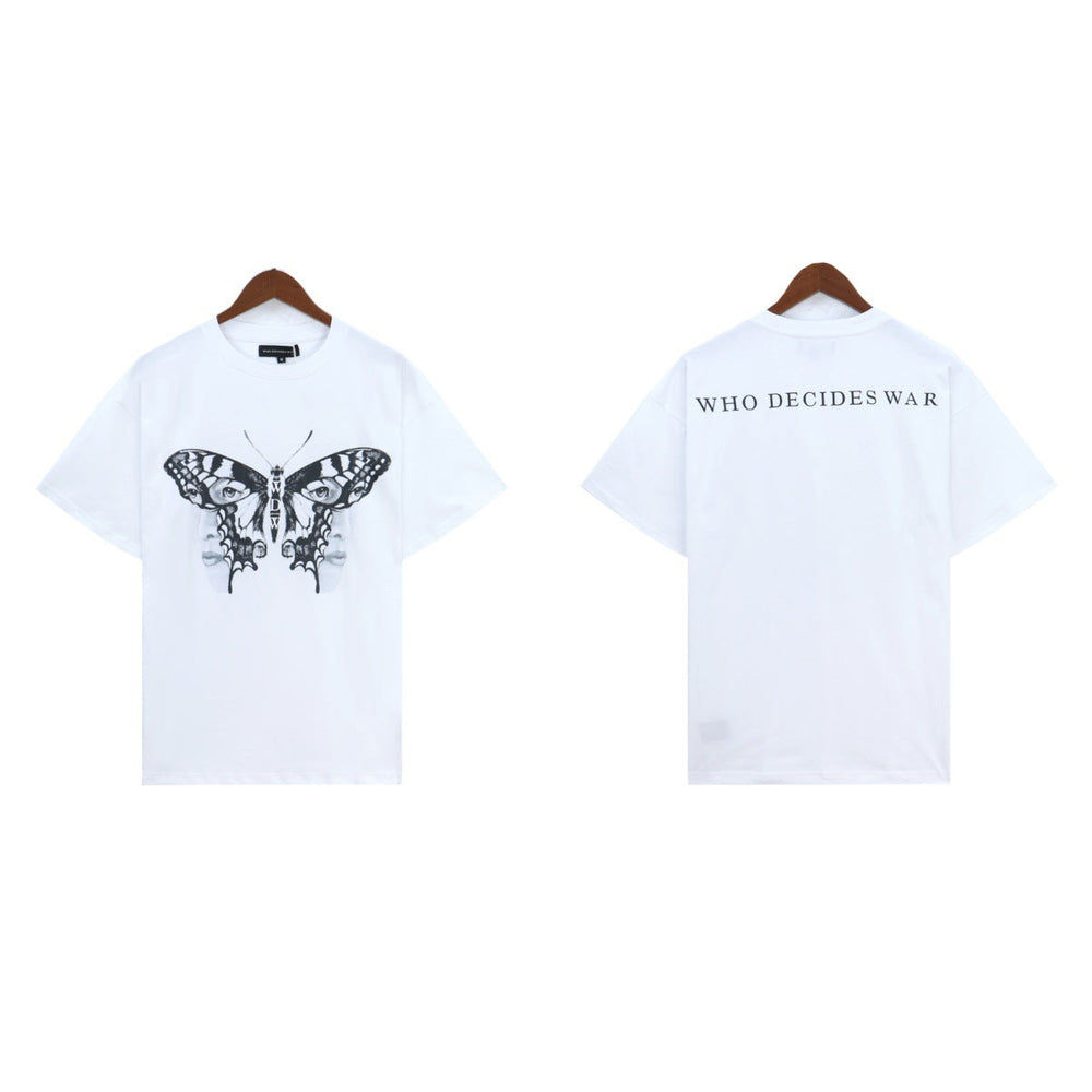 Who Decides War Butterfly Eye Graphic T-Shirt - White