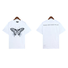 Who Decides War Butterfly Eye Graphic T-Shirt - White