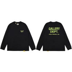 Gallery Dept. Hollywood Logo Long Sleeve T-Shirt - Black/Neon Yellow