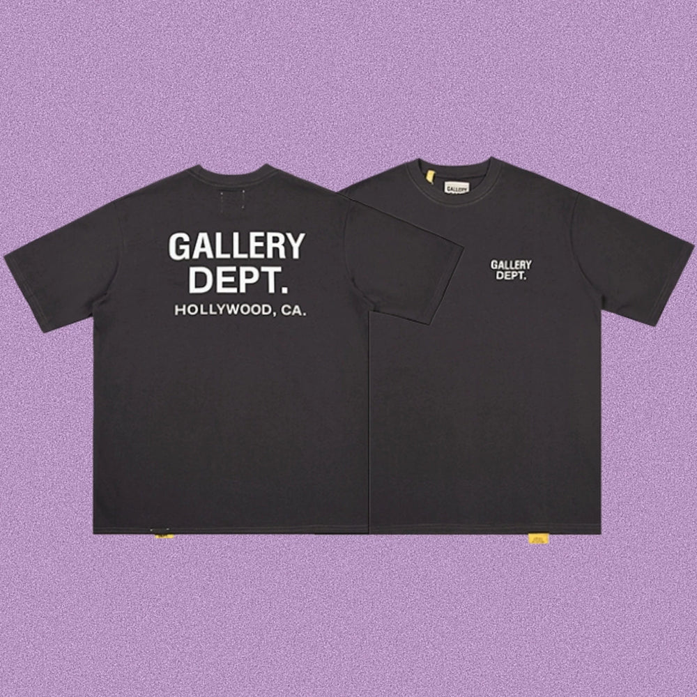 Gallery Dept. Hollywood Logo Short Sleeve T-Shirt - Black/White