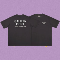 Gallery Dept. Hollywood Logo Short Sleeve T-Shirt - Black/White