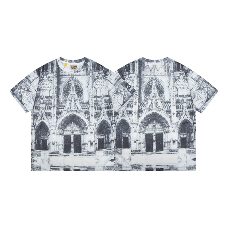 Gallery Dept. Gothic Architecture Graphic Short Sleeve T-Shirt - Black/White