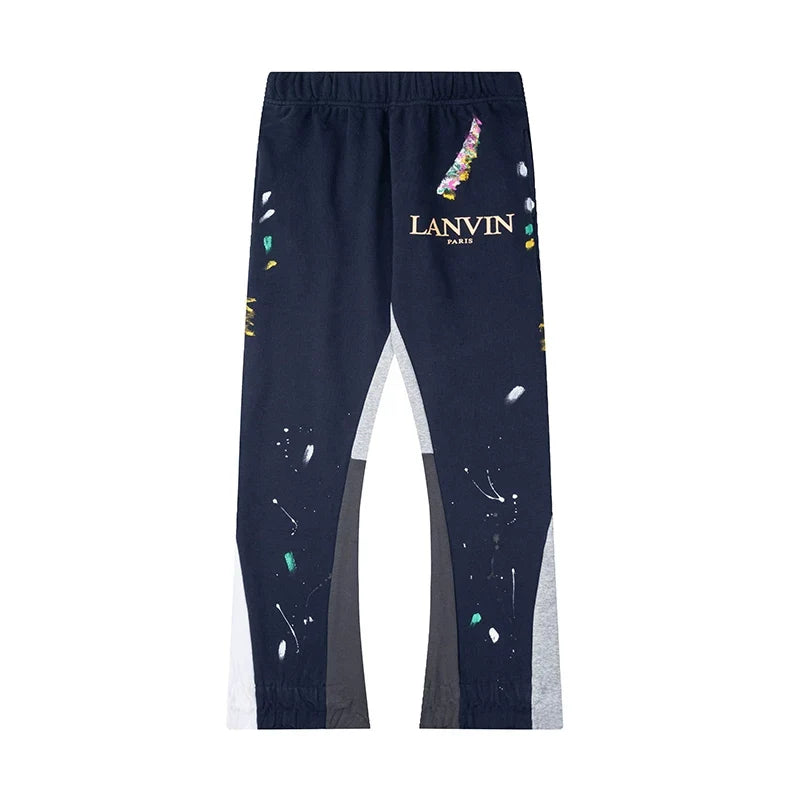 Gallery Dept. x Lanvin Paint Splatter Contrast Panel Sweatpants - Navy Blue