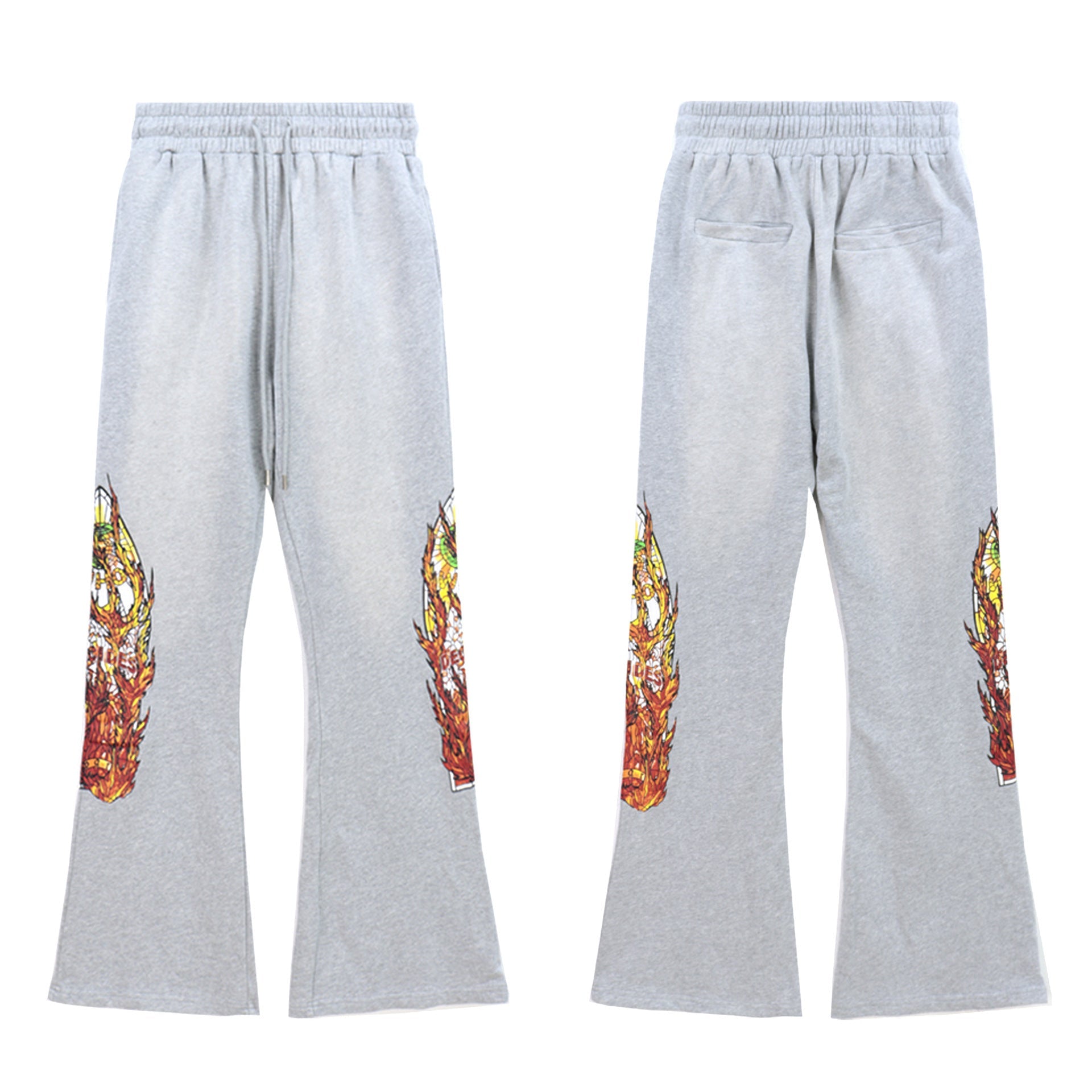 Who Decides War Flame Stained Glass Sweatpants - Light Grey/Silver