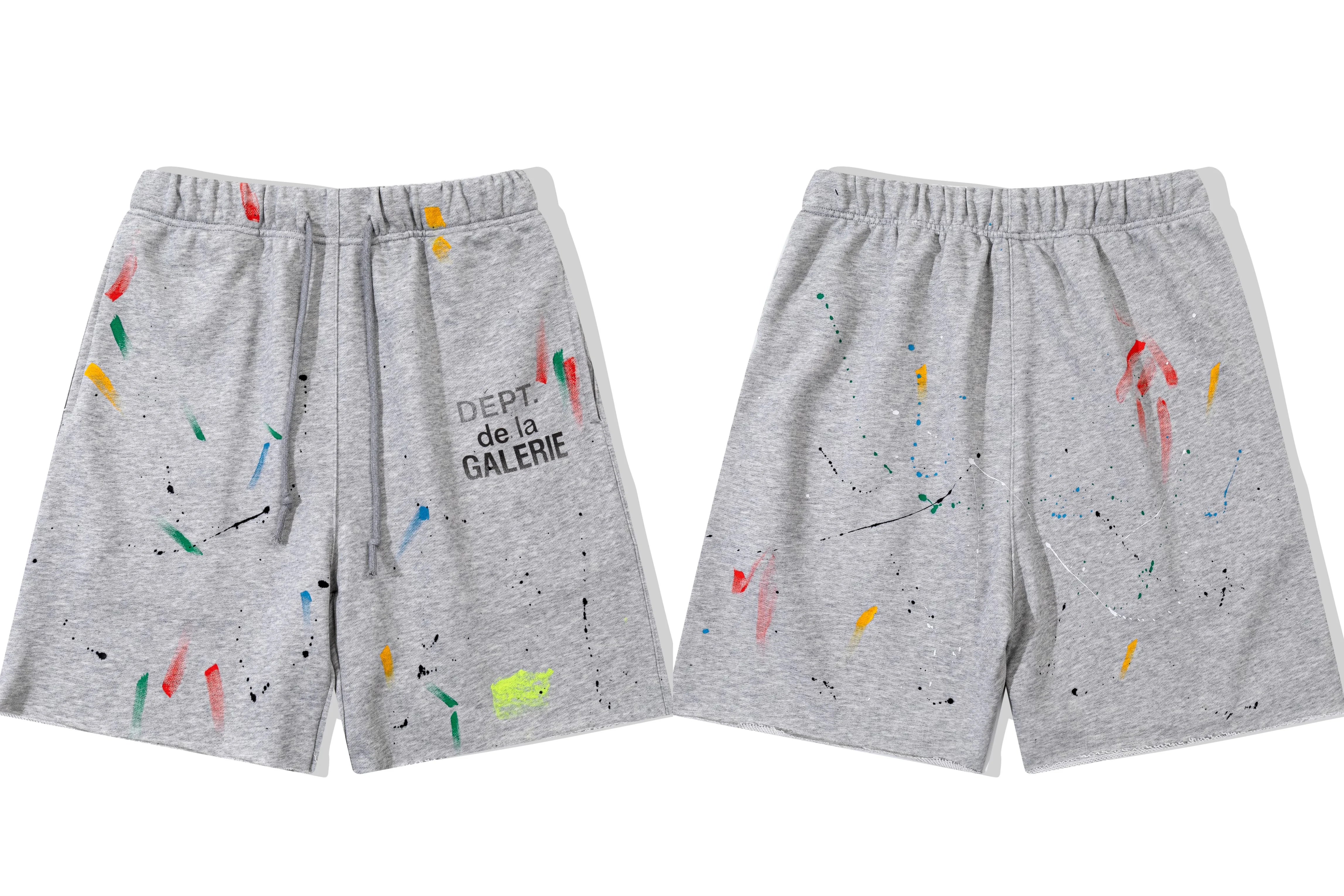 Gallery Dept. Paint Splatter French Terry Shorts - Light Grey