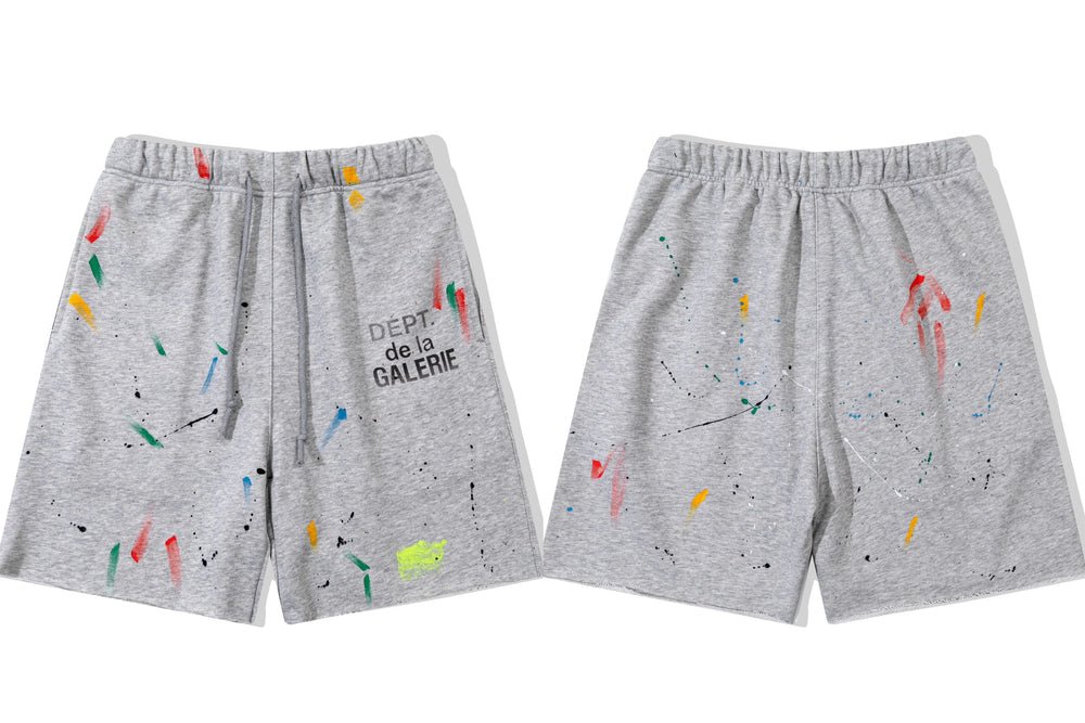 Gallery Dept. Paint Splatter French Terry Shorts - Light Grey
