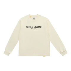 Gallery Dept. Front-Logo DÉPT. de la GALERIE Long Sleeve T-Shirt - Cream