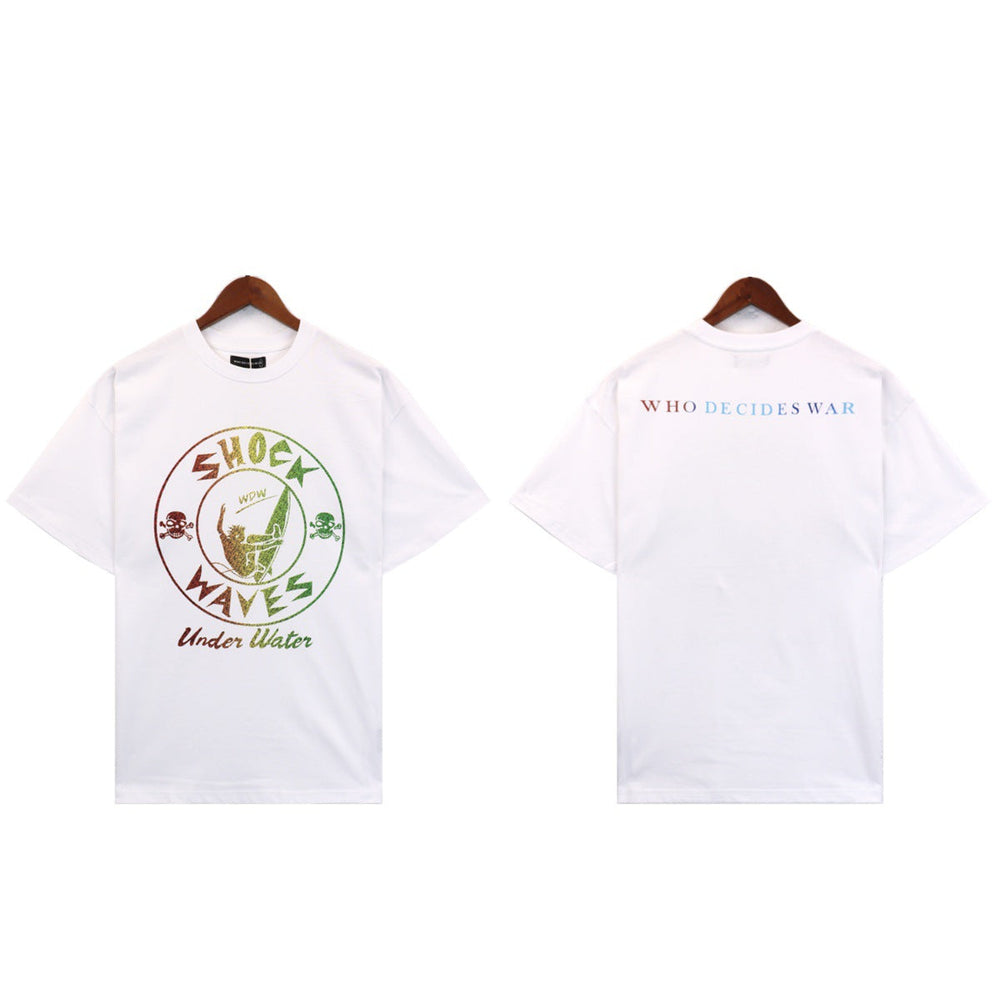 Who Decides War Shock Waves Graphic T-Shirt - White