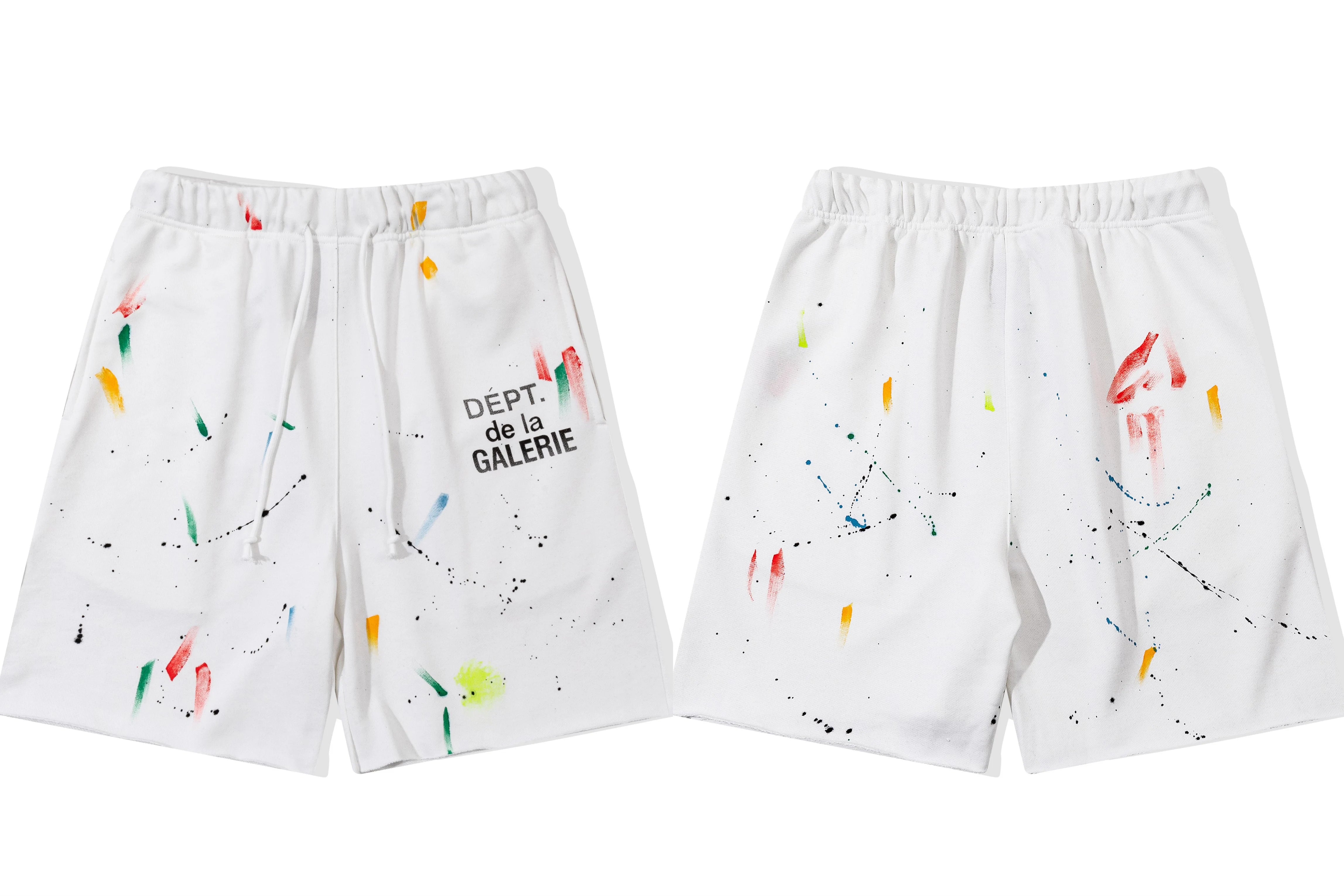 Gallery Dept. Paint Splatter French Terry Shorts - White