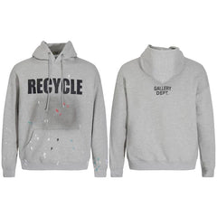 Gallery Dept RECYCLE Print Grey Hoodie