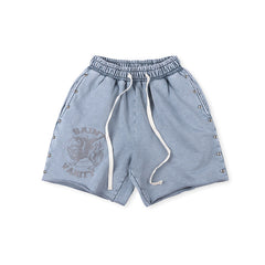 SAINT VANITY Vintage Graphic Casual Shorts - Blue / Vintage Wash