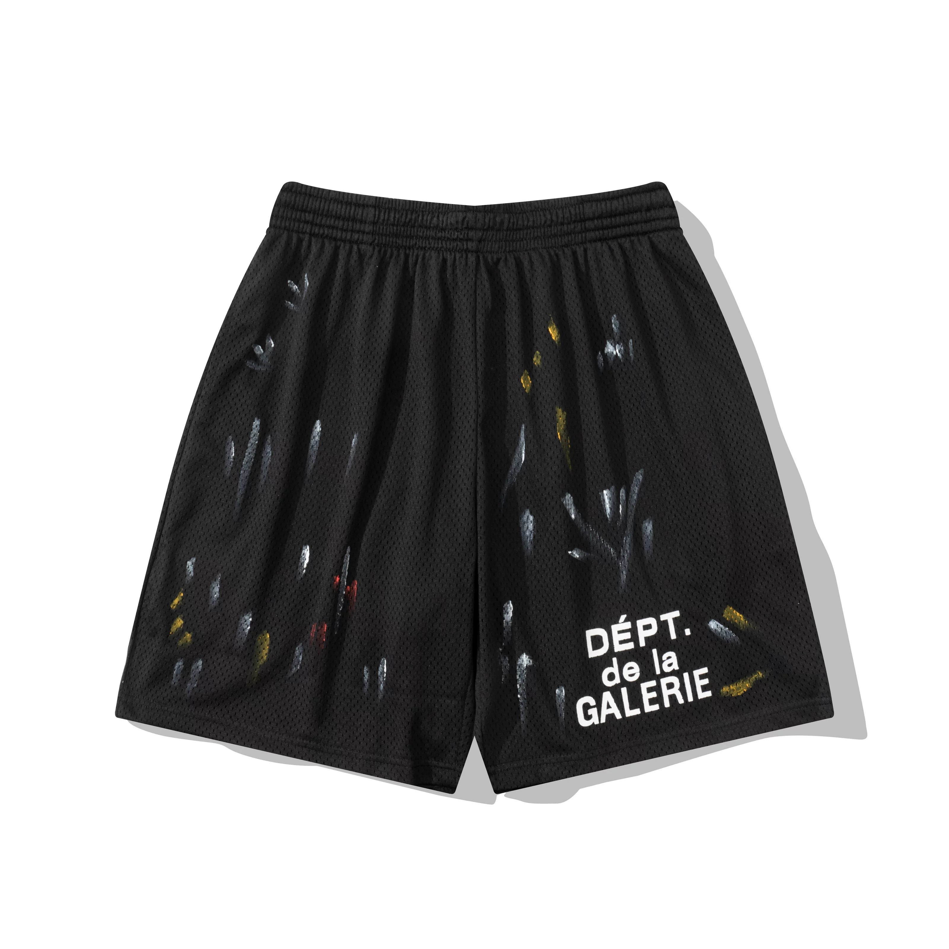 Gallery Dept. Mesh Paint Splatter Athletic Shorts - Black