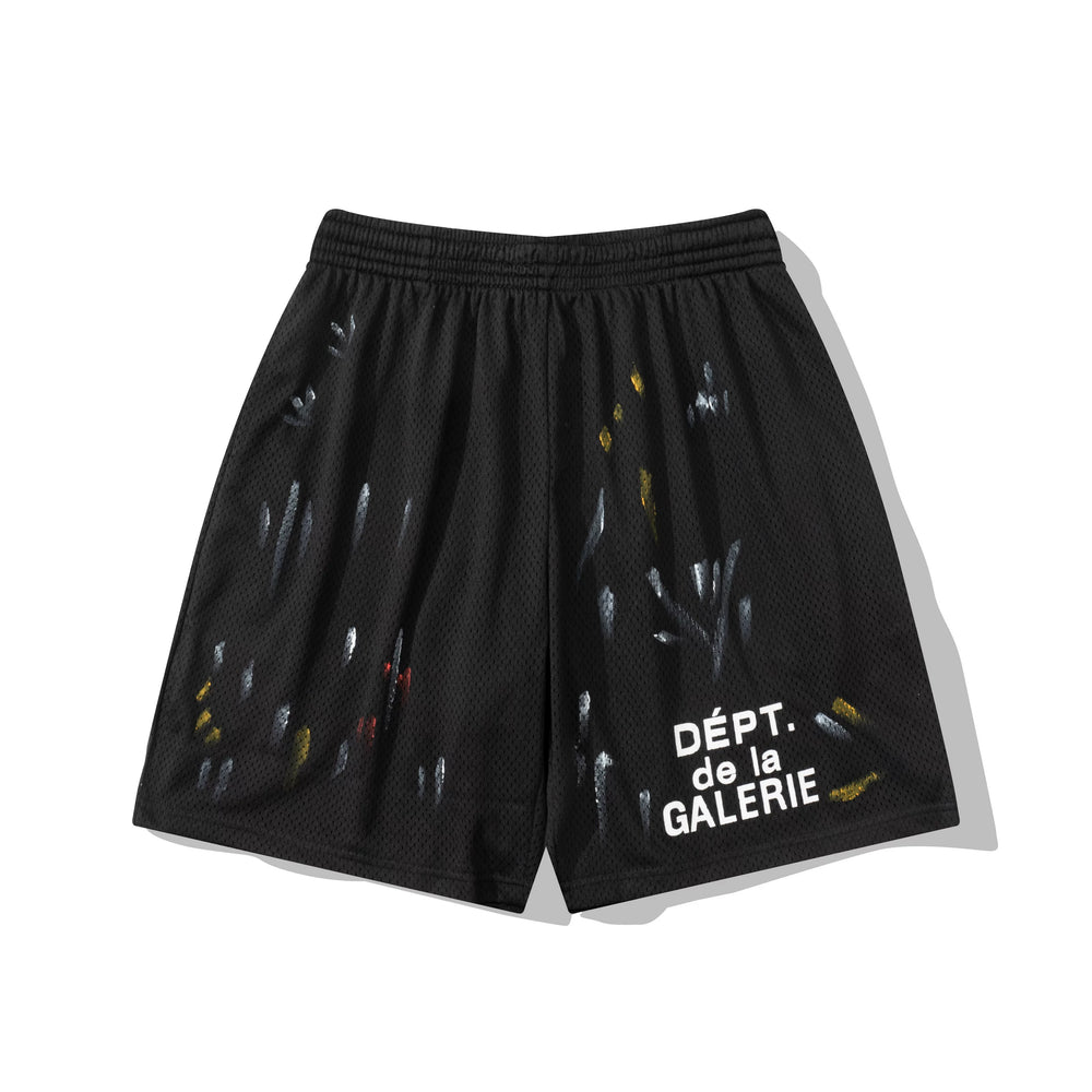 Gallery Dept. Mesh Paint Splatter Athletic Shorts - Black