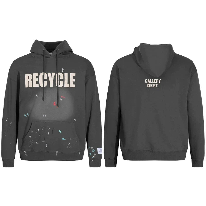 Gallery Dept RECYCLE Print Charcoal Hoodie