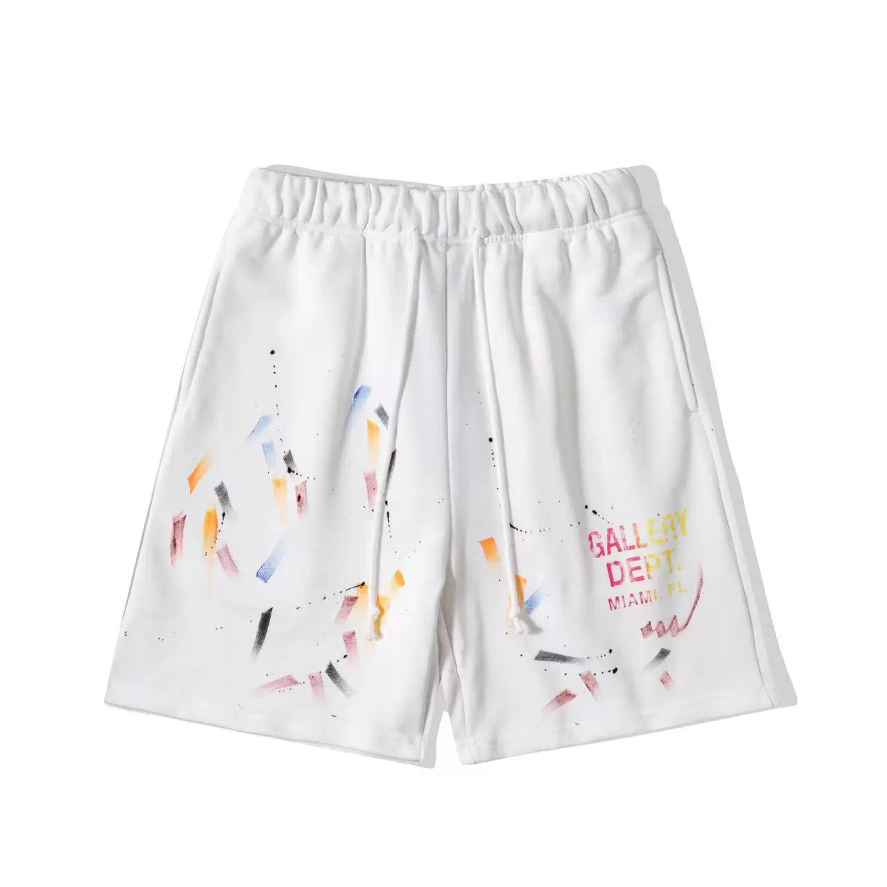 Gallery Dept. Paint Splatter & Miami Logo French Terry Shorts - White
