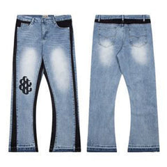 Gallery Dept. Paint Splatter & Logo Distressed Black Denim Jeans