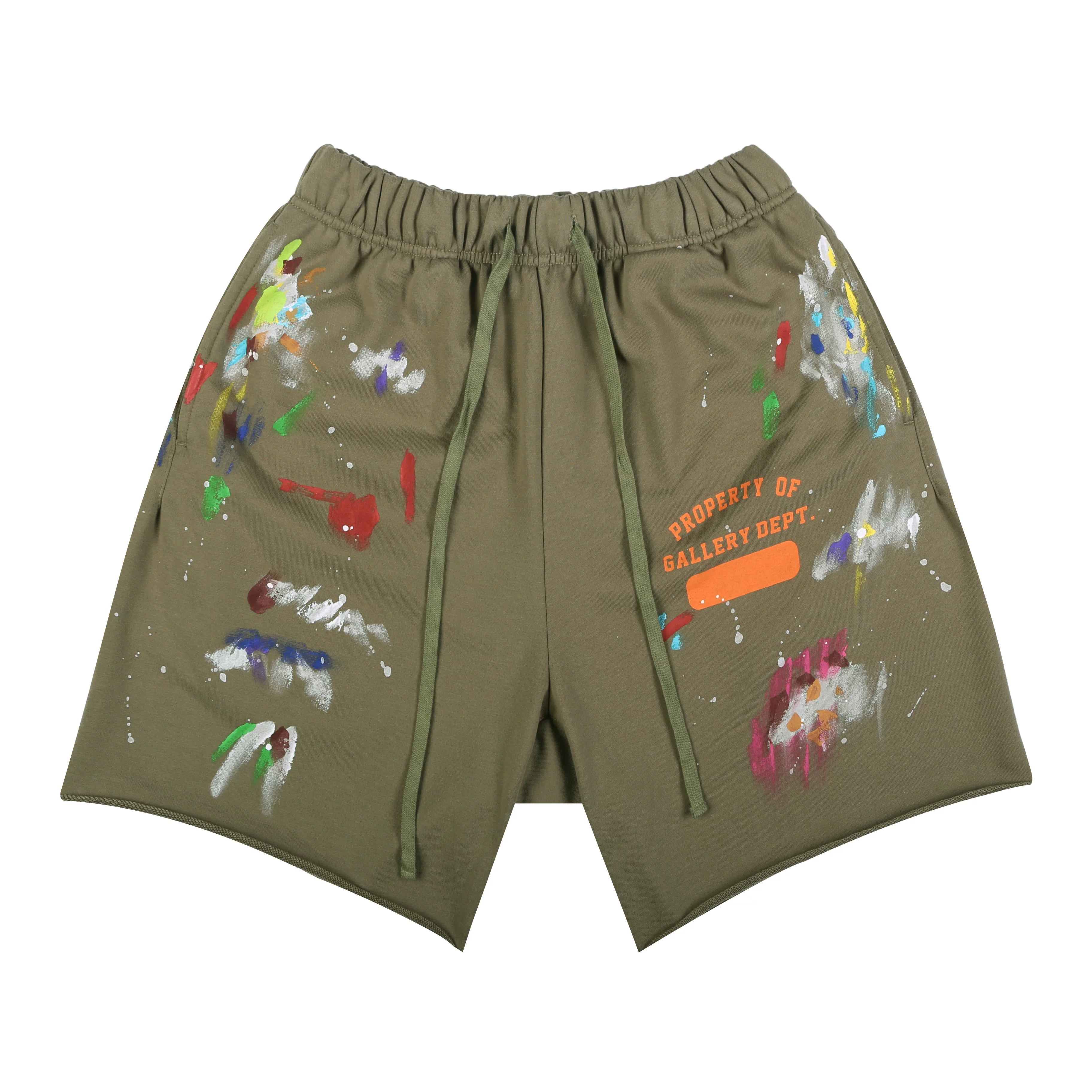 Gallery Dept. Property Of Paint Splatter French Terry Shorts - Army Green