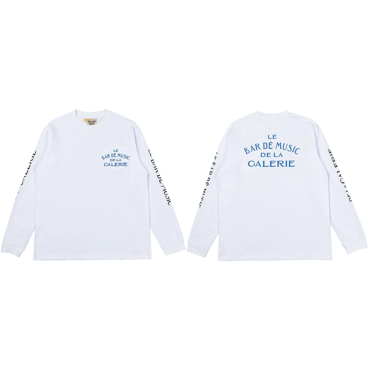 Gallery Dept. Le Bar De Music Sleeve Print Long Sleeve T-Shirt - White/Blue