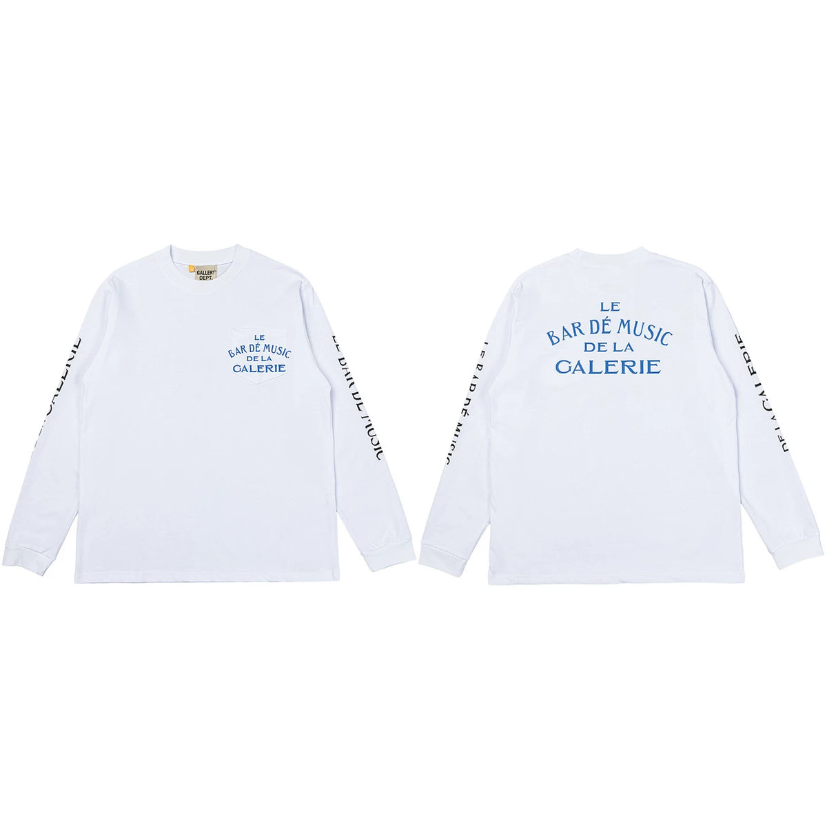 Gallery Dept. Le Bar De Music Sleeve Print Long Sleeve T-Shirt - White/Blue