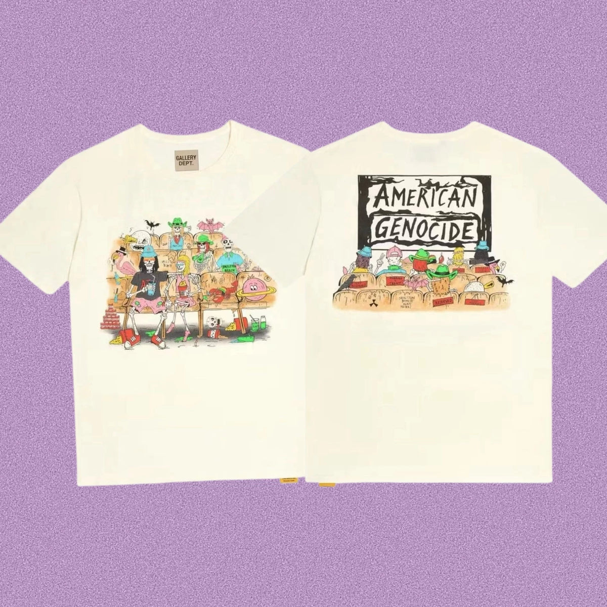 Gallery Dept. American Genocide Graphic Short Sleeve T-Shirt - Cream