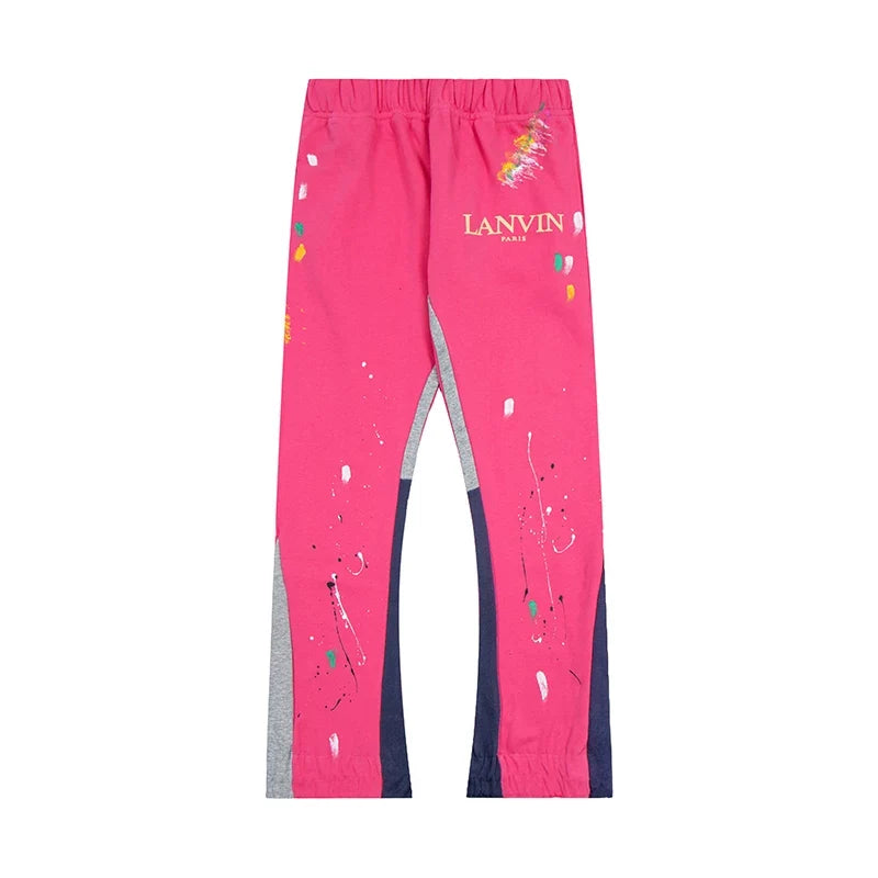 Gallery Dept. x Lanvin Paint Splatter Contrast Panel Sweatpants - Hot Pink