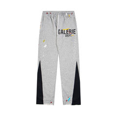 Gallery Dept. "GALERIE DEPT." Logo Paint Splatter Contrast Panel Sweatpants - Heather Grey