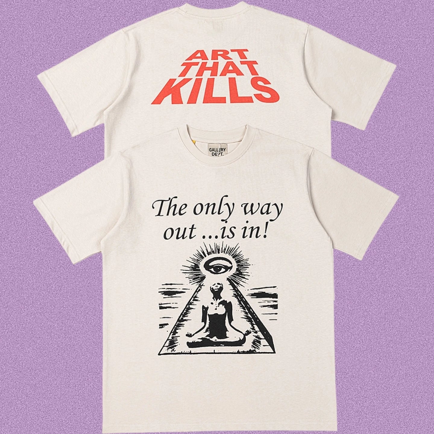 Gallery Dept. Meditation Graphic Short Sleeve T-Shirt - Cream/Red
