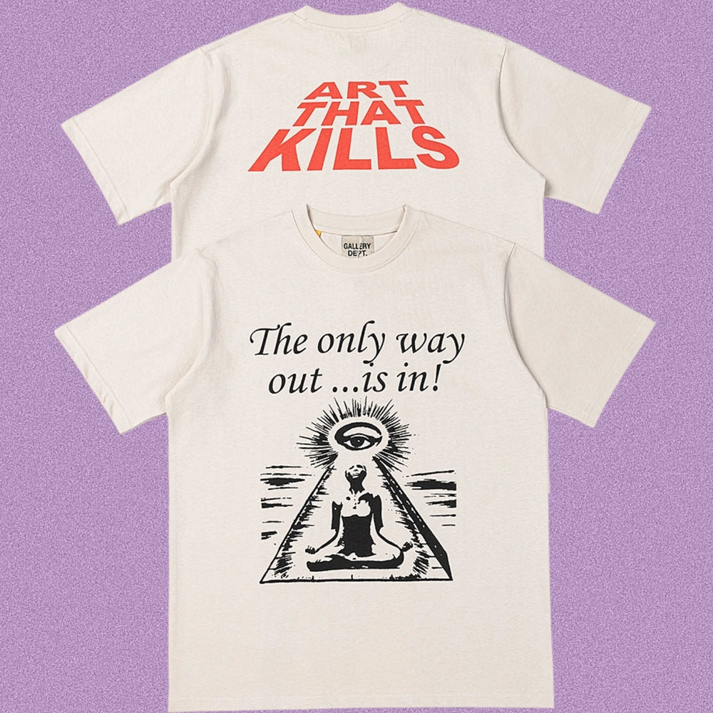 Gallery Dept. Meditation Graphic Short Sleeve T-Shirt - Cream/Red