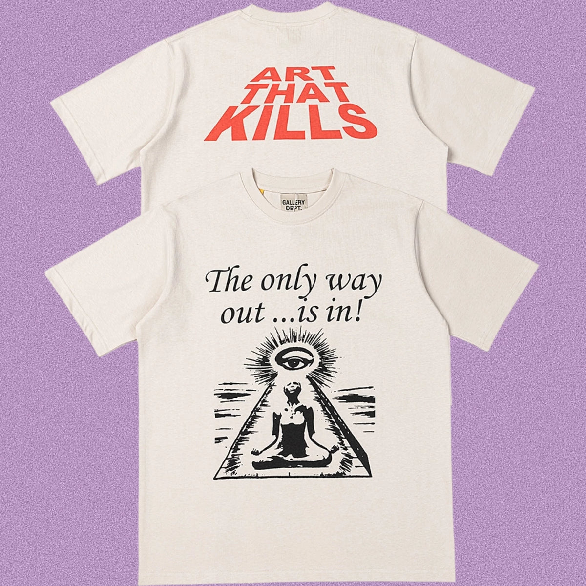 Gallery Dept. Meditation Graphic Short Sleeve T-Shirt - Cream/Red