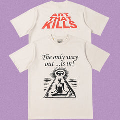 Gallery Dept. Meditation Graphic Short Sleeve T-Shirt - Cream/Red