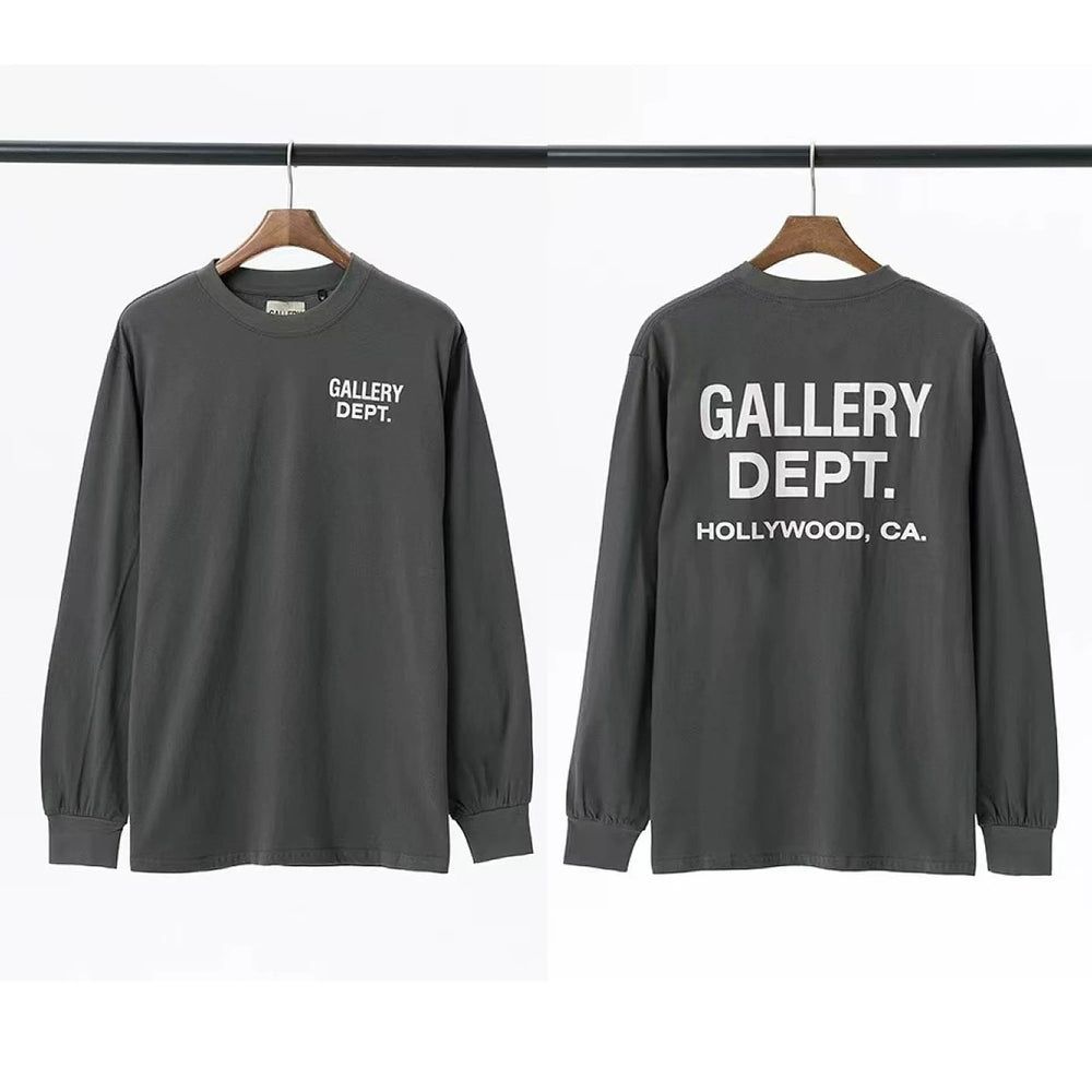 Gallery Dept. Hollywood Logo Long Sleeve T-Shirt - Charcoal Grey