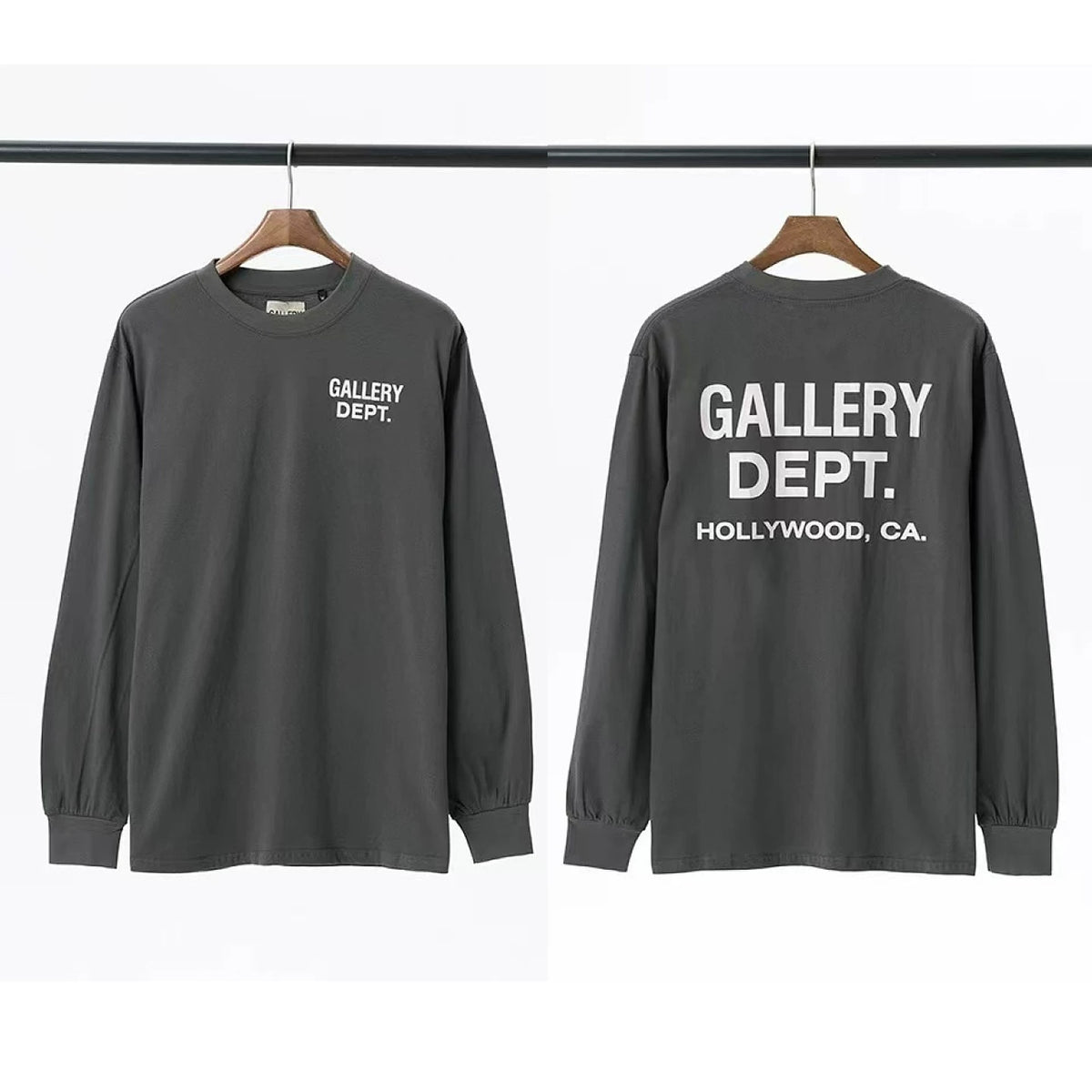 Gallery Dept. Hollywood Logo Long Sleeve T-Shirt - Charcoal Grey