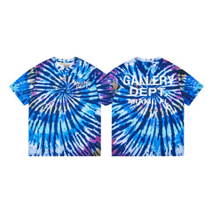 Gallery Dept. Sunburst Tie-Dye Miami Logo Short Sleeve T-Shirt - Blue/Multi