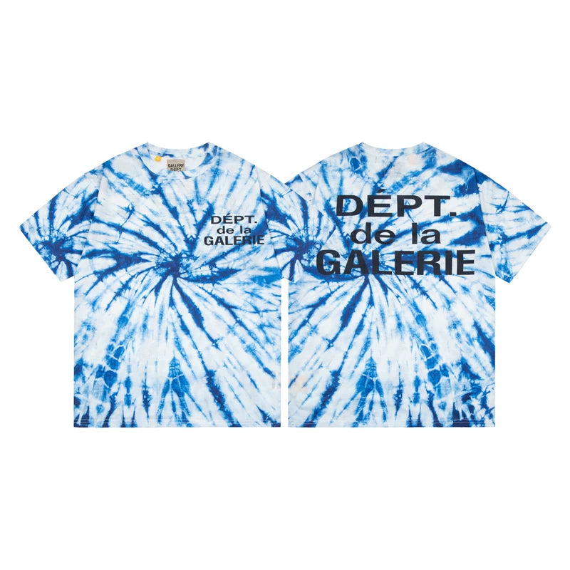 Gallery Dept. Spiral Tie-Dye DÉPT. de la GALERIE Short Sleeve T-Shirt - Blue/White