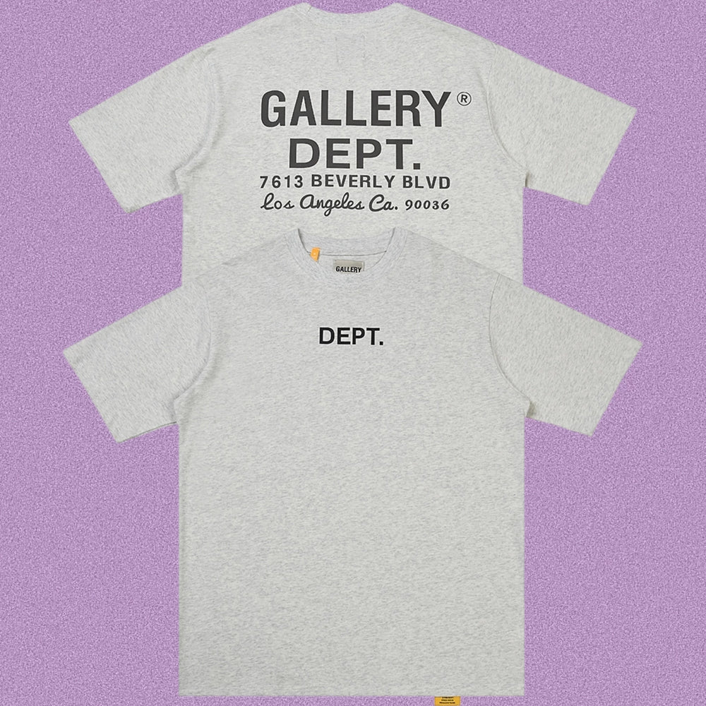 Gallery Dept. Beverly Blvd Address Short Sleeve T-Shirt - Light Grey