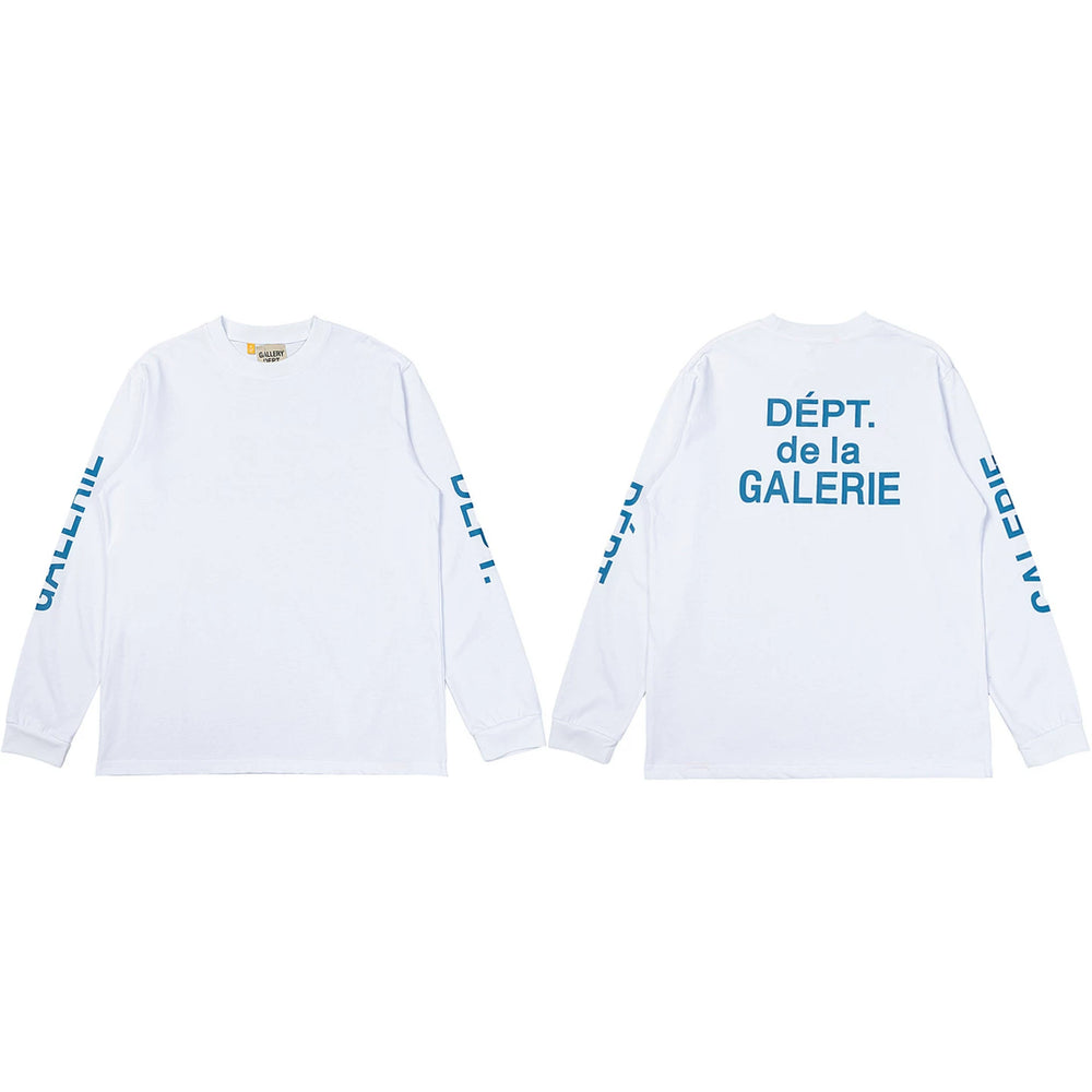 Gallery Dept. Sleeve Print DÉPT. de la GALERIE Long Sleeve T-Shirt - White/Blue