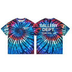 Gallery Dept. Spiral Tie-Dye Tokyo Logo Short Sleeve T-Shirt - Multi