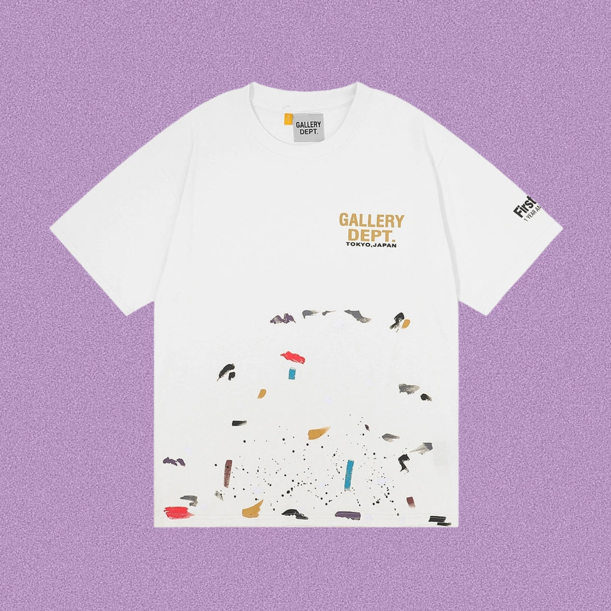 Gallery Dept. Paint Splatter Graphic Short Sleeve T-Shirt - White